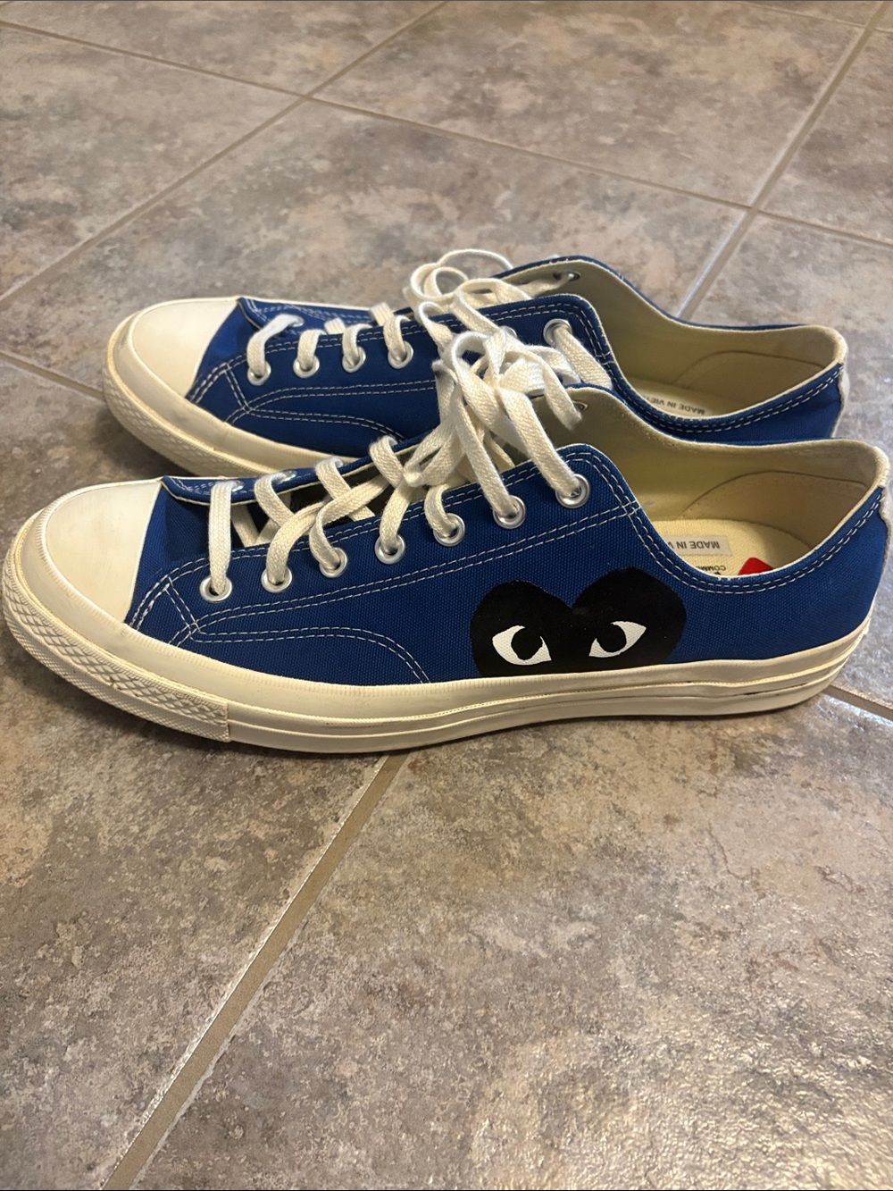Comme des Garcons PLAY Blue Low-Top Sneakers